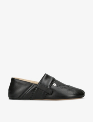 Shop Loewe Women's Black Toy Pocket Slip-on Leather Slippers