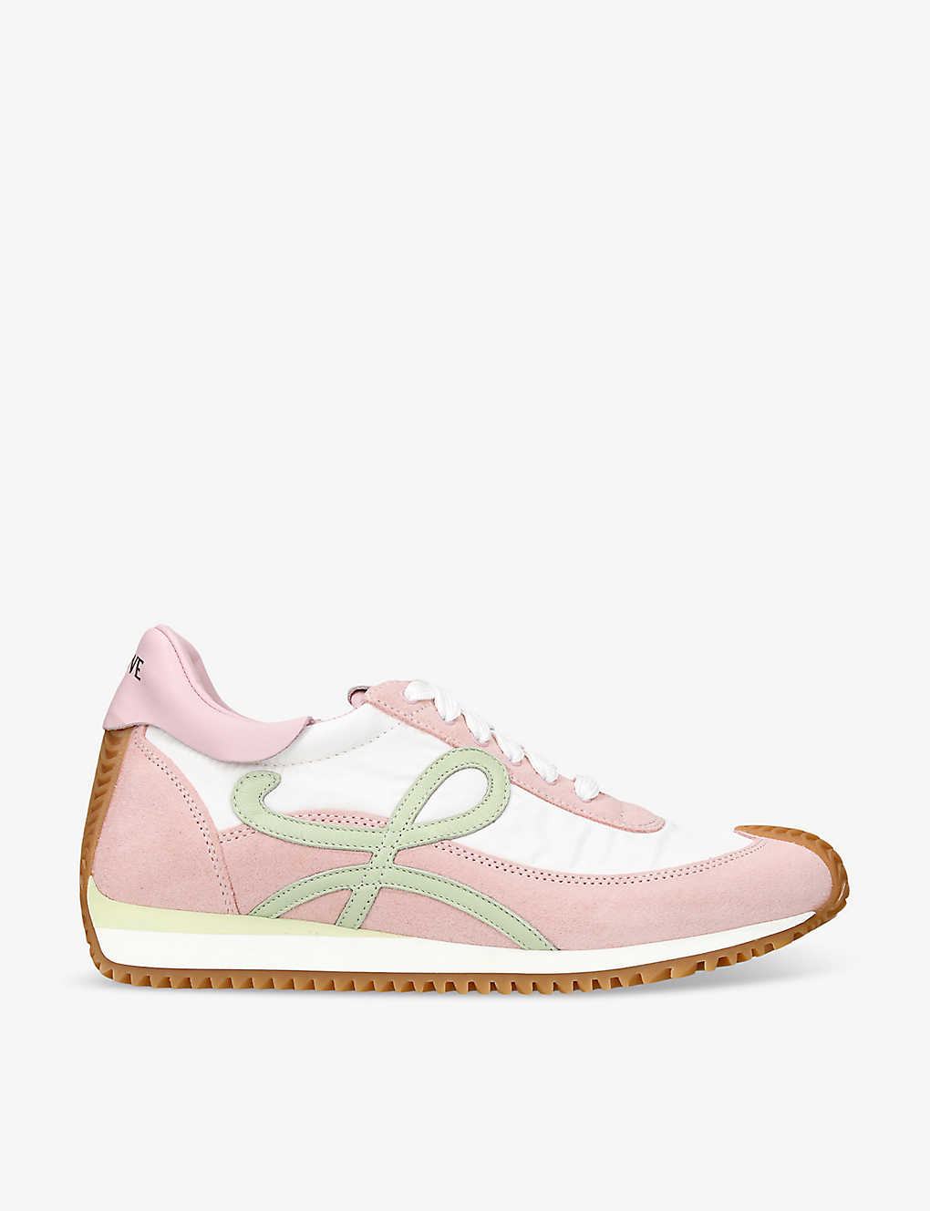 Shop Loewe Flow Runner Monogram Leather And Shell Trainers In Pink Comb