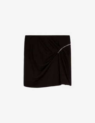 THE KOOPLES: Zip-embellished stretch-woven mini skirt