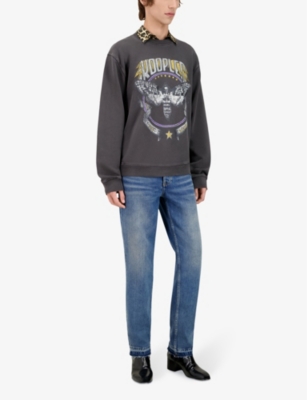 Shop The Kooples Men's Carbone Graphic-print Relaxed-fit Cotton-jersey Sweatshirt