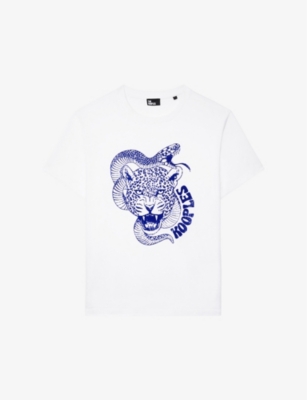 THE KOOPLES: Brand-print crewneck cotton T-shirt