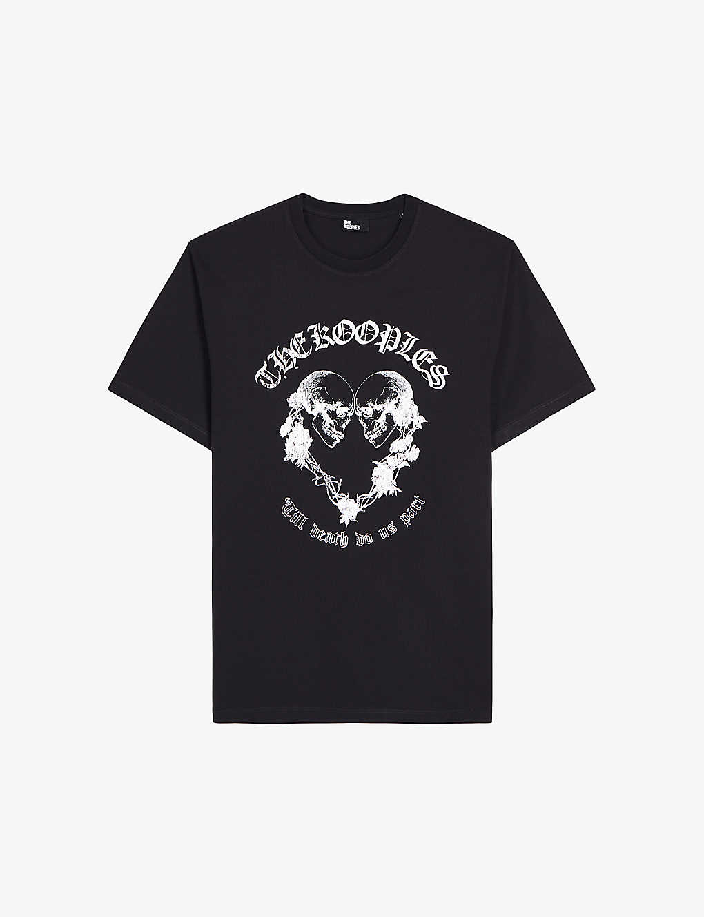 The Kooples Mens Black Graphic-print Cotton-jersey T-shirt
