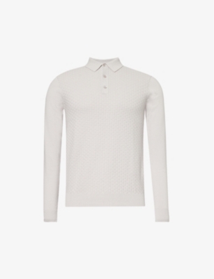 Arne Mens Sage Funnel-neck Relaxed-fit Cotton-knit Jumper