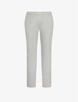 Shop Arne Men's Stone Elasticated-waist Tapered-leg Stretch-cotton Trousers