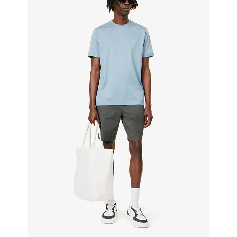 Shop Arne Men's Light Blue Essential Short-sleeved Cotton-jersey T-shirt