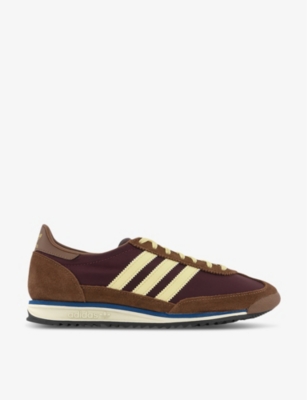 Adidas Originals Adidas Mens Maroon Almost Yellow Pre X Wales Bonner Brand-stripe Woven Low-top Trainers In Brown