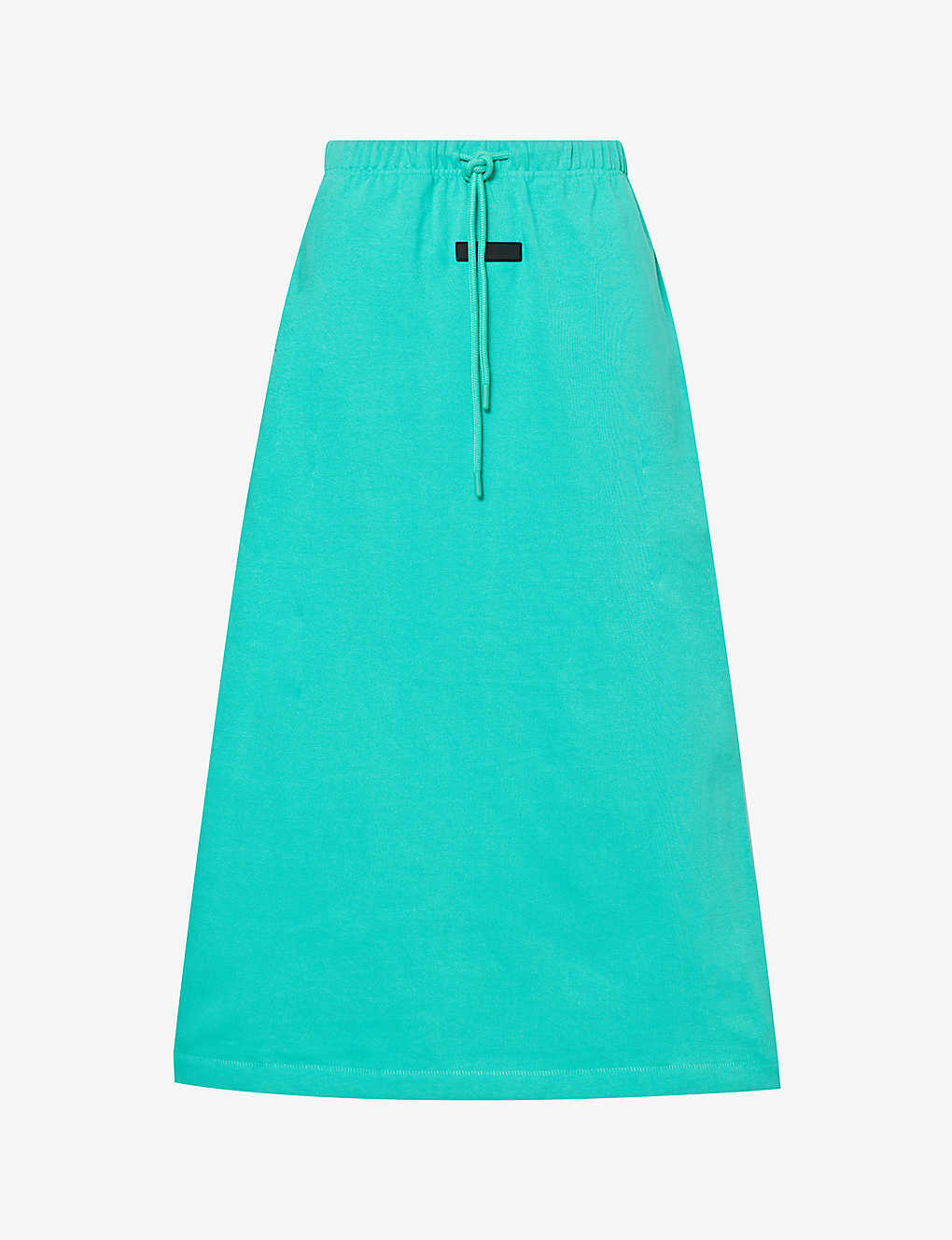 Essentials Fear Of God  Women's Mint Leaf  Brand-appliqué Mid-rise Cotton-jersey Midi Skirt In Green