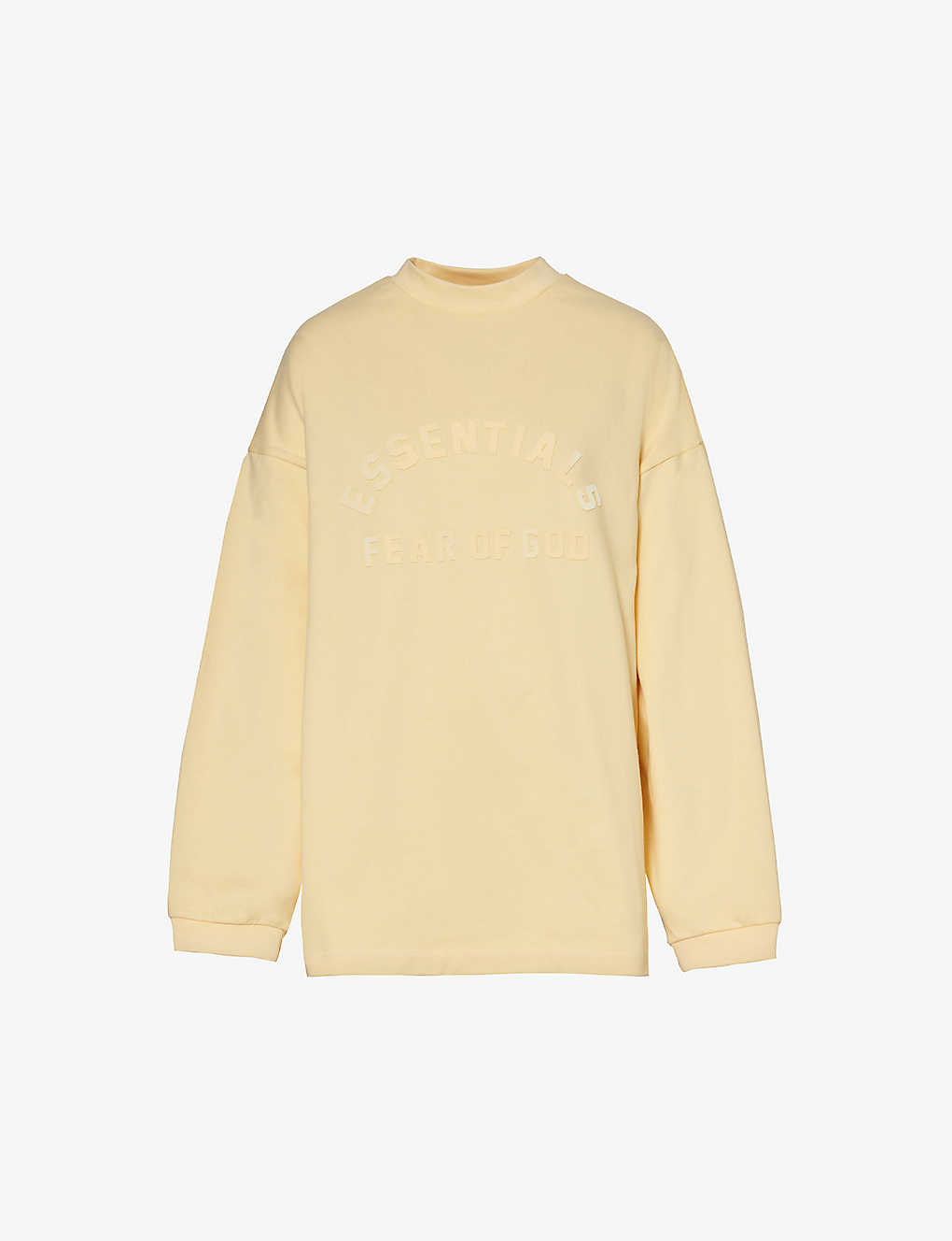Essentials Brand-appliqué Long-sleeved Cotton-jersey T-shirt In Garden Yellow