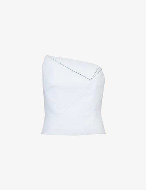 ROLAND MOURET: Asymmetric panelled stretch-woven top