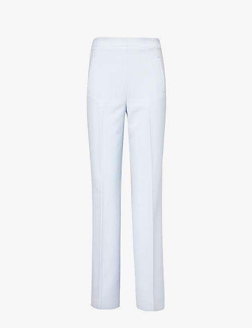 ROLAND MOURET: Centre-crease wide-leg high-rise stretch-woven trousers