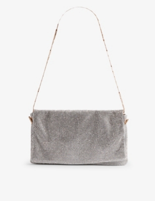 REISS: Soho chainmail-embellished woven shoulder bag