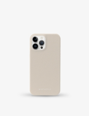 MINTAPPLE: Logo-print iPhone 15 Pro Max grained-leather case