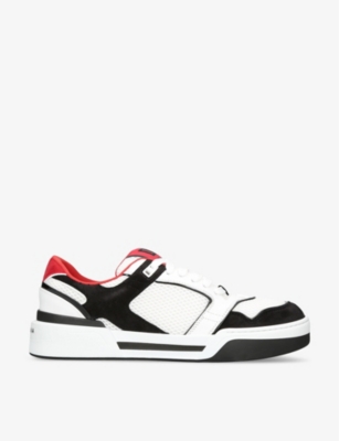 DOLCE & GABBANA: Roma brand-print leather low-top trainers