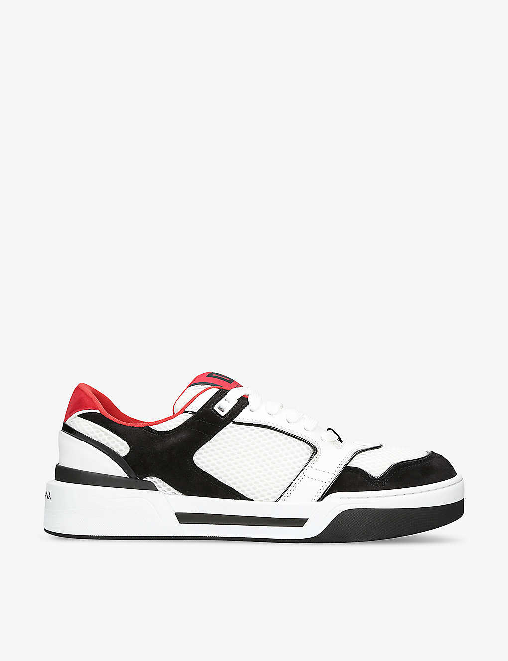 Dolce & Gabbana Roma Brand-print Leather Low-top Trainers In Blk/white