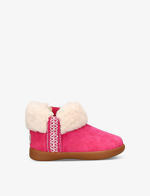 UGG: Dreamee embroidered-stitch suede boots 2-7 years