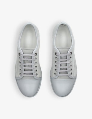 Lanvin Mens Grey Dbb1 Contrast-sole Suede And Leather Low-top Trainers In Grey
