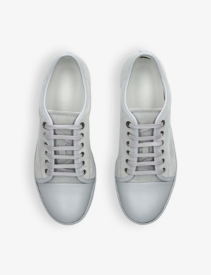 Shop Lanvin Mens  Dbb1 Contrast-sole Suede And Leather Low-top Trainers In Grey