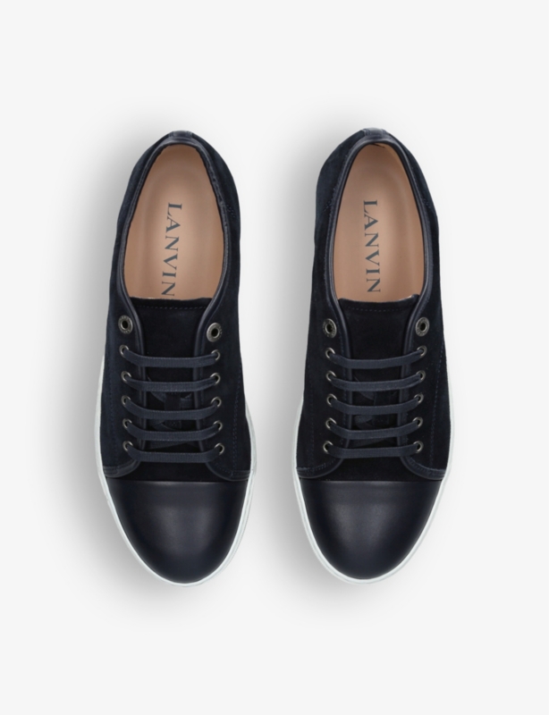 Panelled suede low-top trainers