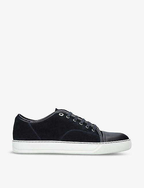 LANVIN: Panelled suede low-top trainers