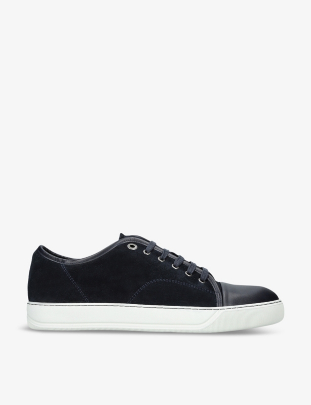 Panelled suede low-top trainers