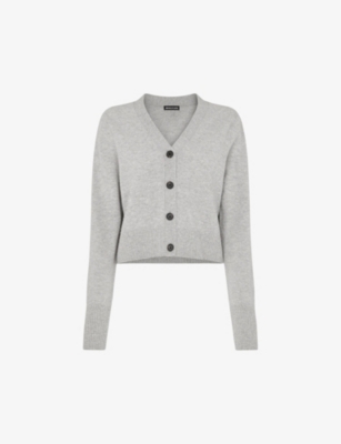 WHISTLES: V-neck cropped wool cardigan