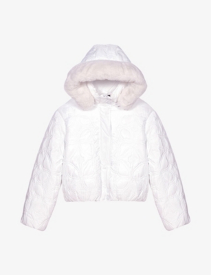 MAJE: Logo-embroidered quilted shell coat