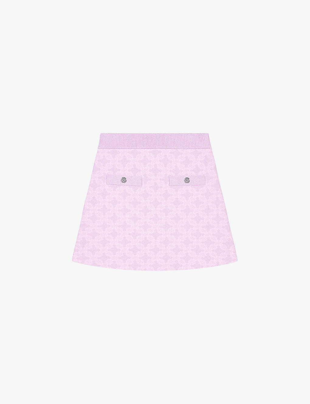Shop Maje Womens Roses Monogram Pocket-embroidered Stretch-knit Mini Skirt
