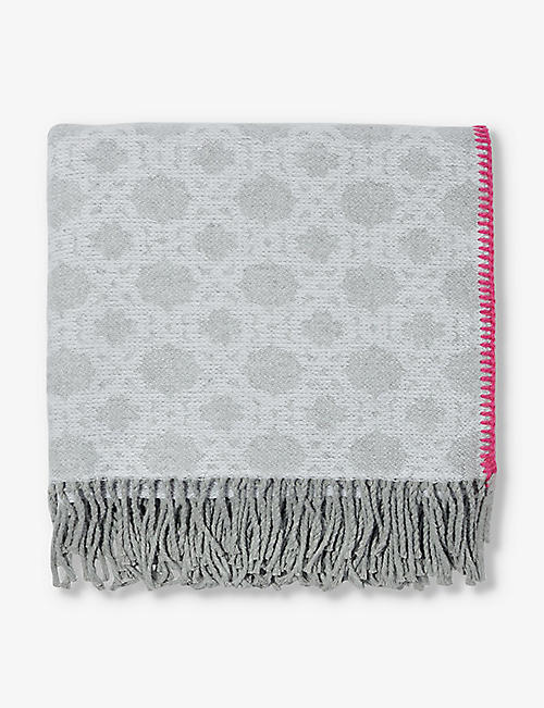 MAJE: Monogram-pattern cotton-blend scarf