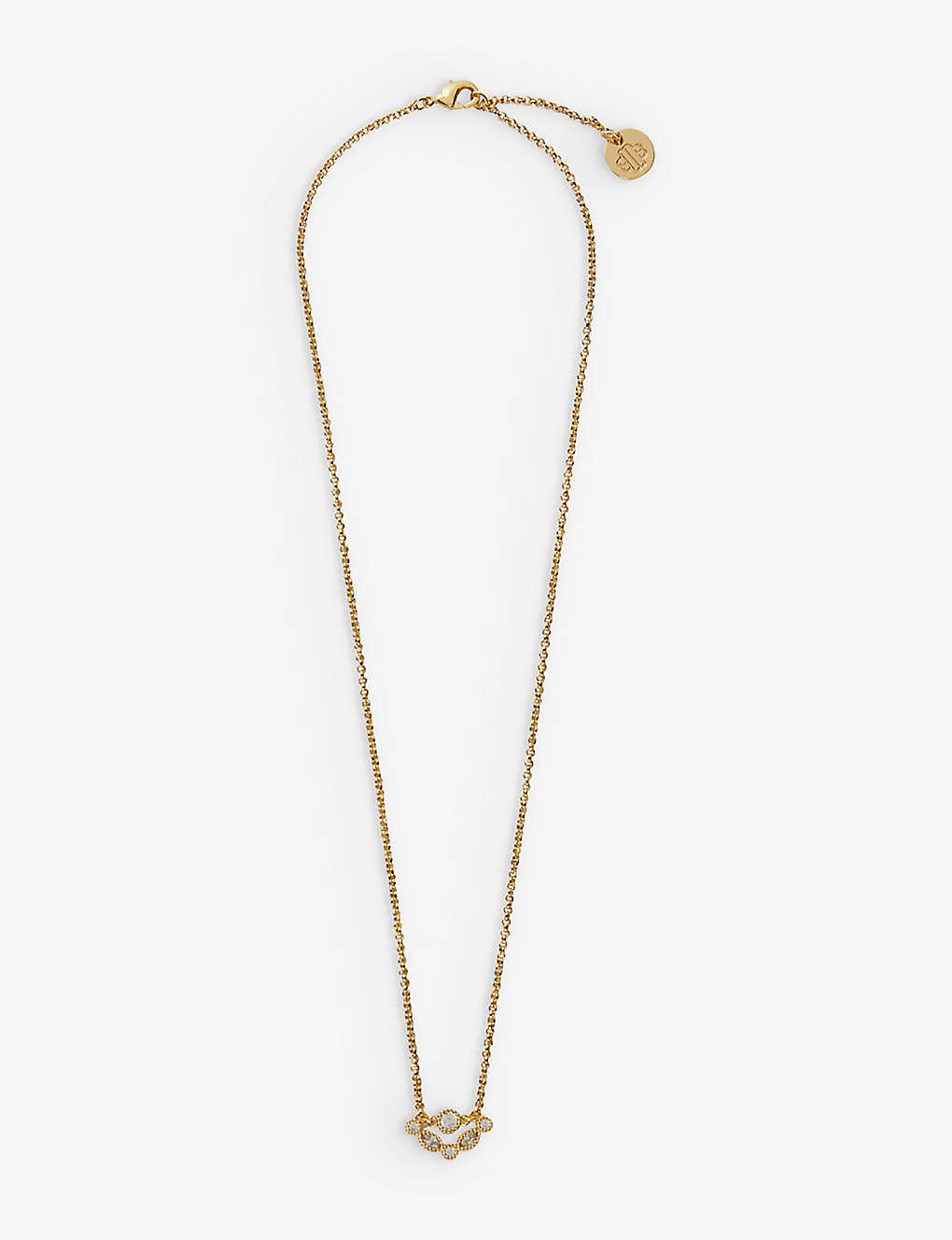 Maje Womens Or Rhinestone-embellished Gold-toned Brass Pendant Necklace