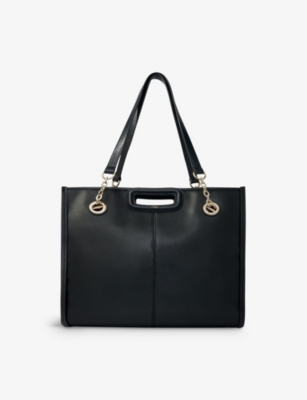 Maje Noir / Gris Fringe Leather Tote Bag