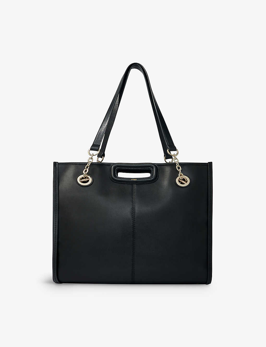 Maje Noir / Gris Fringe Leather Tote Bag