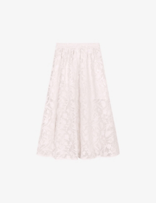 Shop Maje Womens Naturels Jupon Sequinned Midi Skirt In White