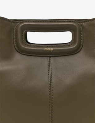 MAJE: M fringed-trim leather cross-body bag