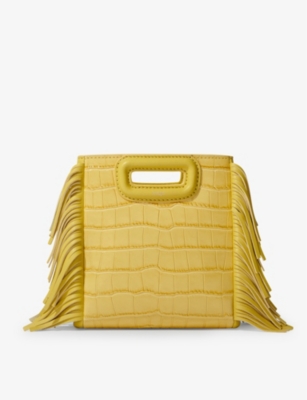 MAJE: M mini mock-croc embossed-leather cross-body bag