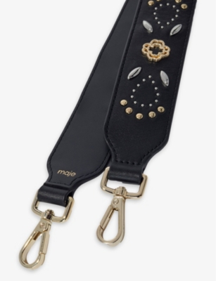 MAJE: Stud-embellished logo-embossed leather strap