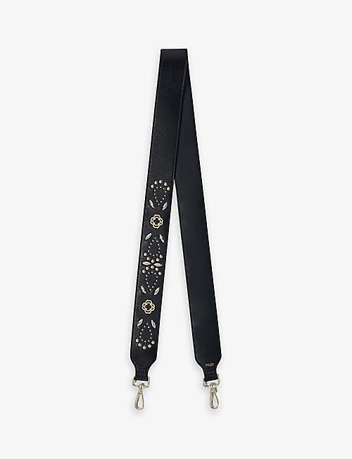 MAJE: Stud-embellished logo-embossed leather strap
