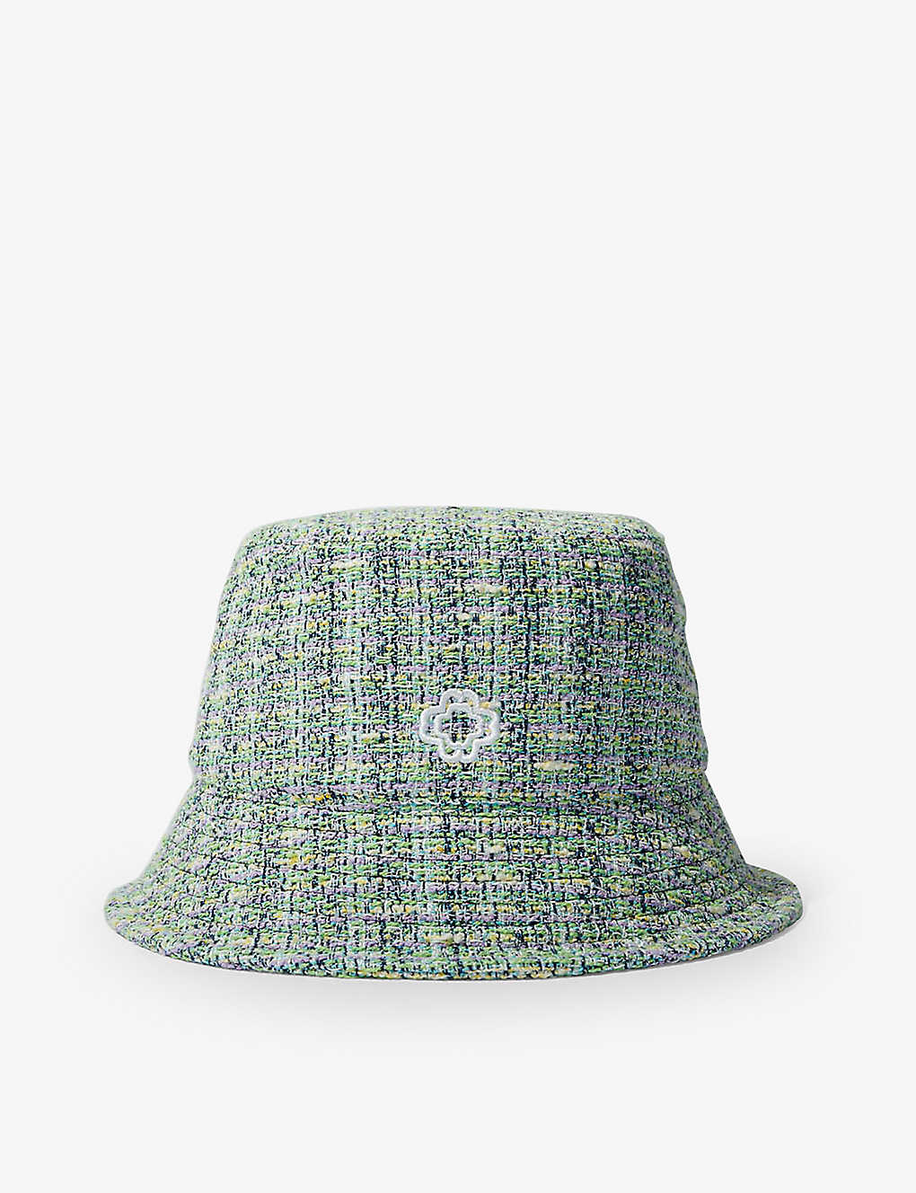 Shop Maje Womens Multicolor Logo-embroidered Tweed Bucket Hat