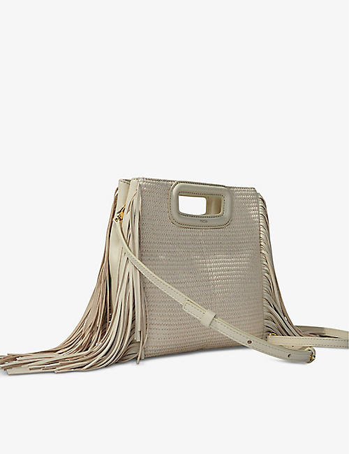 MAJE: Fringe-embellished faux-leather shoulder bag