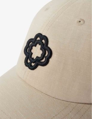 Maje Womens Blanc Logo-embroidered Cotton Cap In Blanc
