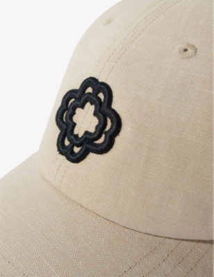 Shop Maje Women's Blanc Logo-embroidered Cotton Cap