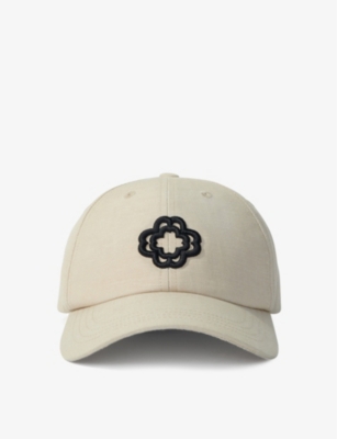 Shop Maje Women's Blanc Logo-embroidered Cotton Cap
