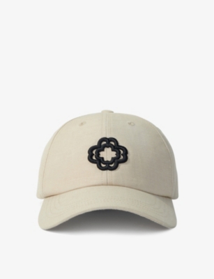 Maje Womens Blanc Logo-embroidered Cotton Cap In Blanc