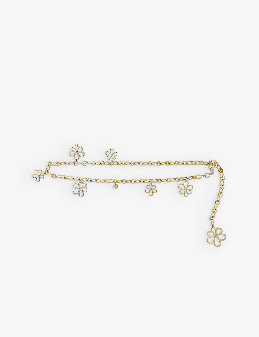 Maje Womens Or Flower-embellished Gold-tone Brass Chain Belt