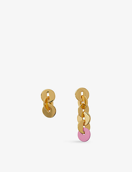 MAJE: Sequin brass and resin drop earrings
