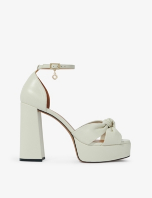 MAJE: Tie-knot leather heeled sandals