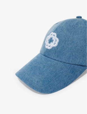 Shop Maje Women's Bleus Logo-embroidered Adjustable Denim Cap