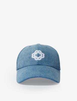 Maje Womens Bleus Logo-embroidered Adjustable Denim Cap In Bleus