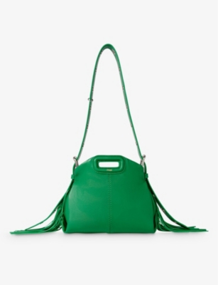MAJE: Miss M mini logo-embossed leather shoulder bag