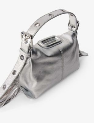 MAJE: Miss M Mini metallic-leather shoulder bag