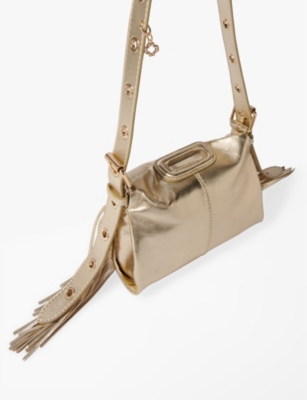 MAJE: Miss M Mini metallic-leather shoulder bag